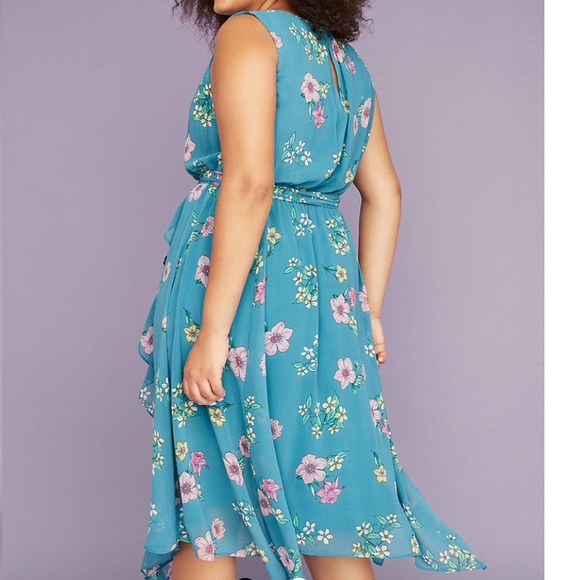 NWT SIZE 12👗Chiffon Sharkbite Midi Dress 👗 - Picture 3 of 4